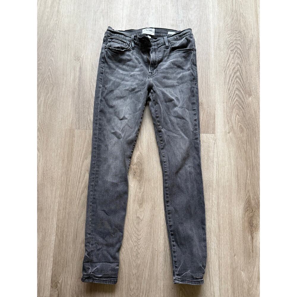 FRAME Le Skinny De Jeanne Crop jeans, women's size 30, black gray, stretch